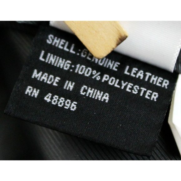 Michaela Fur Gray Leather Zip Band Jacket Military Style Buttons Women's Sz M - Picture 10 of 11